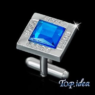   BUTTON BOSSES SILVER SQUARE STAINLESS STEEL WEDDING MENS CUFFLINKS
