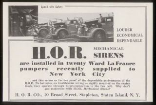 1939 FDNY New York City fire engine truck photo HOR siren ad