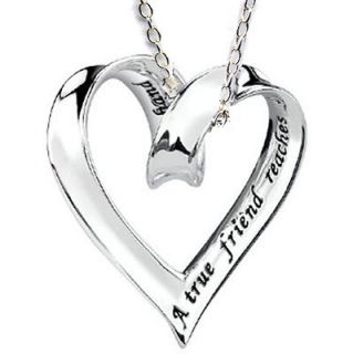Newly listed Gift Best Friend Sliding Ribbon Heart Charm Silver 925 
