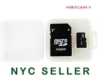 4GB MICRO SD SDHC MEMORY CARD + ADAPTER + CASE 4 GB