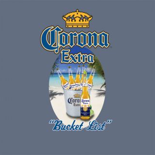 Mens Corona Bucket List T Shirt S M L XL 2XL Beer
