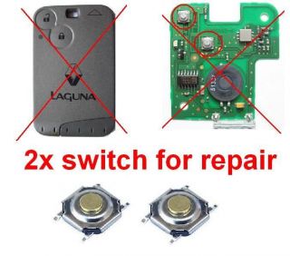 2x button micro switch for repair key fob card renault laguna vel 