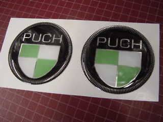 PUCH Mercedes MC Moped Round Badges Thick Plastic 50mm
