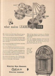 Wurlitzer model 1100 phonograph 1948 Ad  what makes leadership tick
