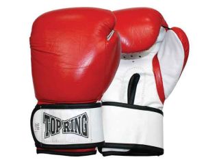 Newly listed PRO TOP RING Leather Training Boxing Gloves Red 12oz