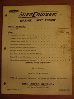 Mercury Assembly Manual 1970 Mercruiser Marine 165 Engine