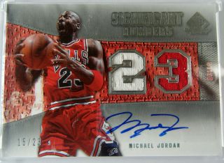07/08 UD Michael Jordan Game Used Dual Jersey Auto #15/23