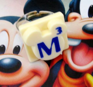 SCRABBLE TILE RING BOX DISNEY MICKEY MOUSE CHRISTMAS JEWELLERY GIFT 
