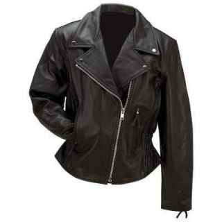   Solid Genuine Buffalo Leather Jacket motorcycle biker black moto