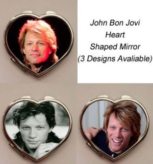 Jon Bon jovi Heart Shaped Compact Mirror (3 Designs Avaliable)