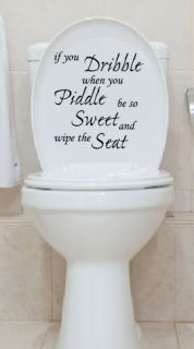 Toilet Seat Stickers Decal 12 Colour Choices Quote If You Dribble 