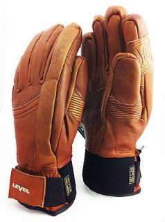 LEVEL REXFORD Leather PRIMALOFT Ski Gloves   Brown   12/13