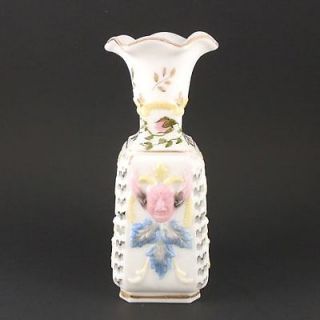Vallerysthal MEPHISTOPHELES Hand Painted Milk Glass Vase