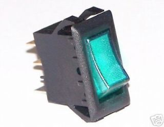 Green Illuminated Off On Rocker Switch 125/250VAC