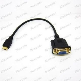 1FT Mini HDMI Male to VGA Female HD15 Adapter M/F Connector Cable HDTV 