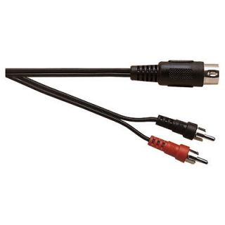 Pin Din Male MIDI Plug to 2 x RCA Phono Plugs Screened Cable 1.2m