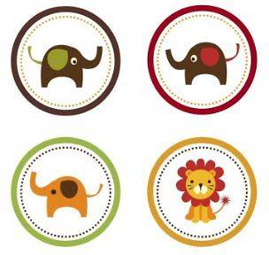 Classic Jungle Animals Edible Cupcake Toppers Decoration