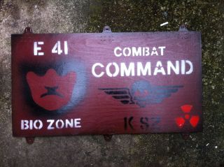 COMBAT COMMAND SIGN warning mines nuclear war airsoft bunker doom cod 