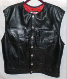 BILL WALL LEATHER 2010 MOTORCYCLE VEST BWL RED INT XL