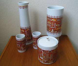 1960s Wallendorf Box, Vase, and Wine Pitcher with Cups, Berlin 