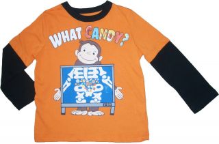 NEW CURIOUS GEORGE Monkey *WHAT CANDY* Tee T shirt Size 3T 4T 5T