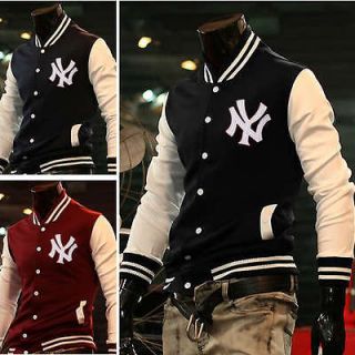 J102 New Stylish Slim Fit Mens Baseball Sports Jackets Coats 3 Colors 