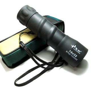 Super Genuine 12X32D Monocular Telescopes Roof Prism Huaxiang Black 