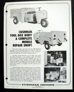 Cushman 1964 Utility Body Mobile Repair Truckster Brochure