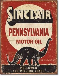 Sinclair Motor Oil Gas Rustic Vintage Advertising Metal Tin Sign 
