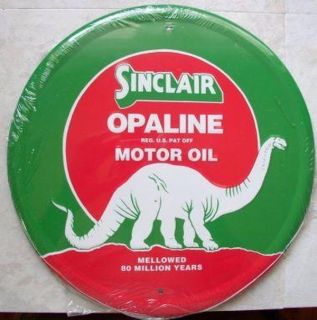 Sinclair Opaline Metal Sign Motor Oil Gas Station Garage Round