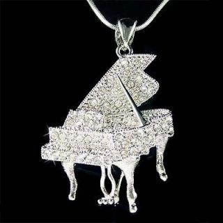 Crystal MUSIC ~Baby Grand Piano Player Pendant Necklace