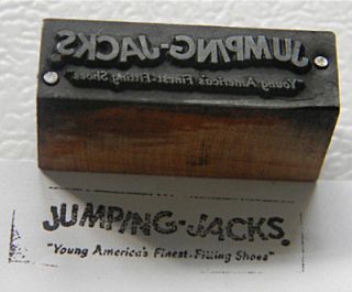 Advertising Jumping Jacks Shoe Print printers block stamp