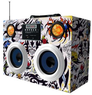   Multimedia Disco Speaker Boombox /USB/SD/AUX/FM Radio Player Skull