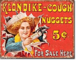 Klondike Cough Drop Nuggets Old Advertising Reproduction Tin Metal 