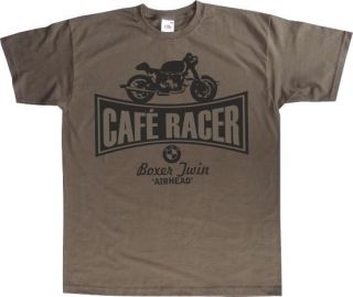 BMW Cafe Racer Bobber Boxer Airhead Motorcycle Retro T Shirt Black 
