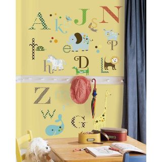 107 New Baby Nursery ANIMAL ALPHABET WALL DECALS Letters Animals 