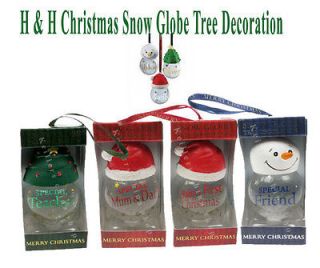 History & Heraldry Snow Globe Tree Decoration Christmas Personalised 