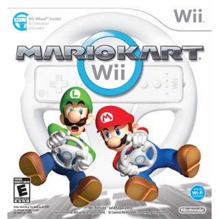 Mario Kart Wii with 2 Wii White Wheels
