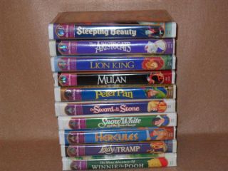   Masterpiece Collection Lot 10 VHS videos Lady Tramp Mulan Lion King