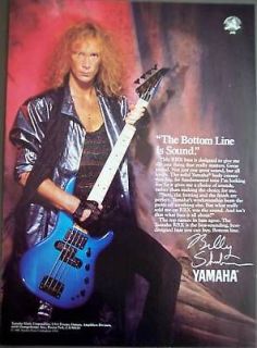1989 Billy Sheehan YAMAHA RBX Bass vintage music ad