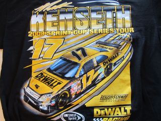 Mens T Shirt KENNETH DEWALT RACING art nascar black size sz 2xL