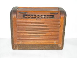 Vintage Philco Wood Roll Top Tube Radio Art Deco Model 46 350 Code 122