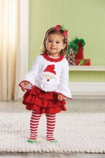 MUD PIE Santa Tab Skirt Set 2T/3T and 12 18months Red Girls Christmas 