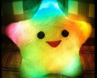 LED Light Romantic 7 Color Flashing Fluffy Cushion Throw Pillow Color 