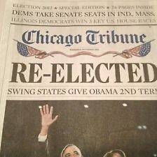 PRESIDENT OBAMA 2008 & 2012 CHICAGO TRIBUNE NEWSPAPERS