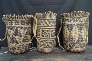 PATTERN #8 ~DURABLE NATIVE RATTAN BAGS~ Woven Weaving Tribal Sling Bag 