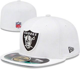 Oakland Raiders White New Era On Field Sideline Cap 5950 Fitted Hat
