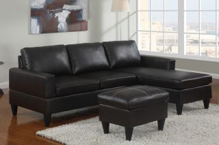 Sectional Sofa Sectional couch in Espresso Faux Leather couches W 