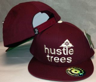   Research Group HUSTLE TREES Maroon Burgundy Snapback Hat FREE STICKER