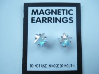   Mother Of Pearl Star Magnetic Stud Earrings Non Pierced Earrings